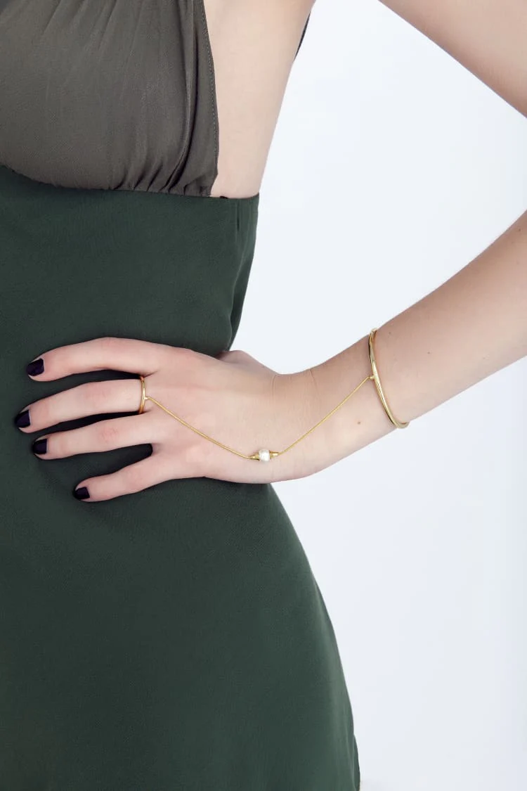 Gold Hand Bracelet Chain - Image 3