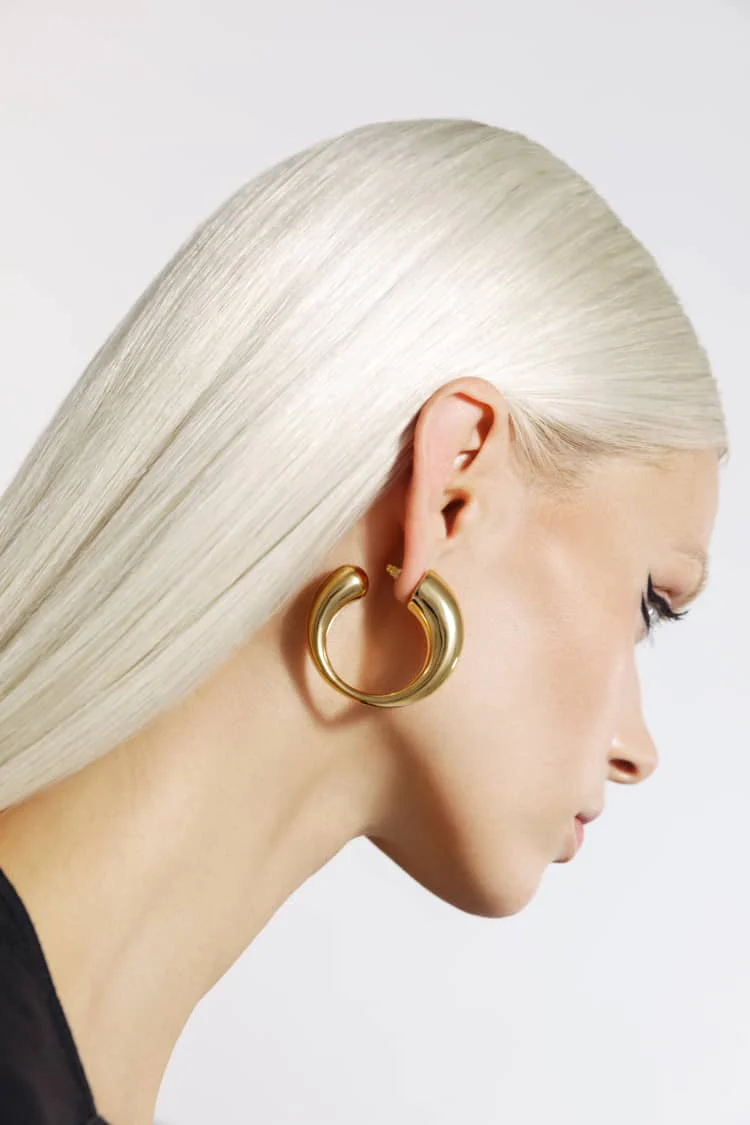 Chunky Gold Hoop Earrings - Image 3