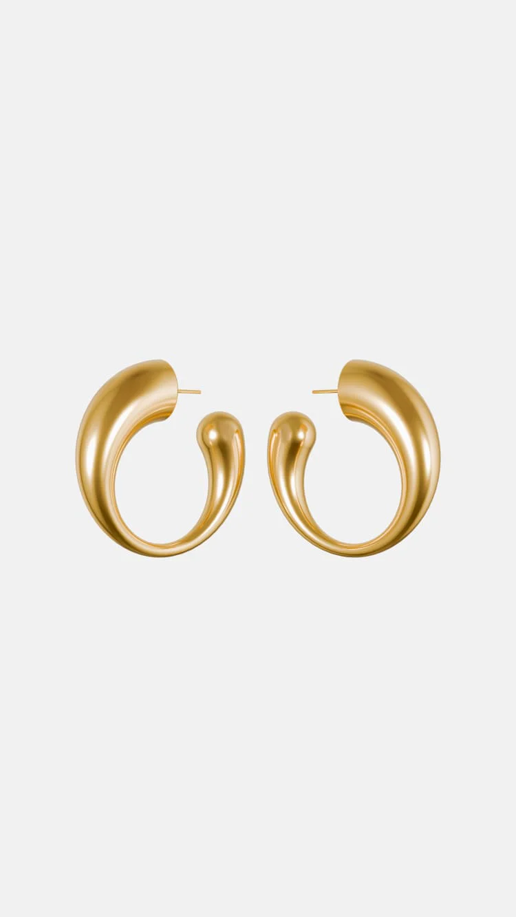 Chunky Gold Hoop Earrings - Image 5