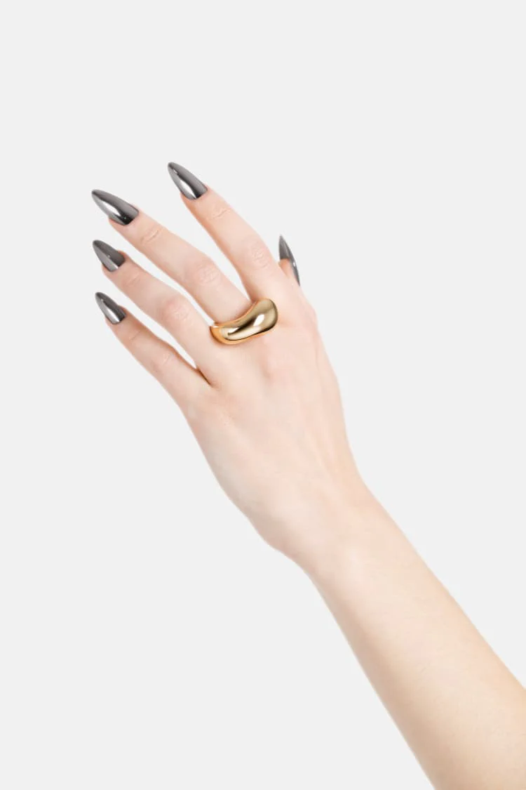 Chunky Sculptural Ring in Gold - Image 4