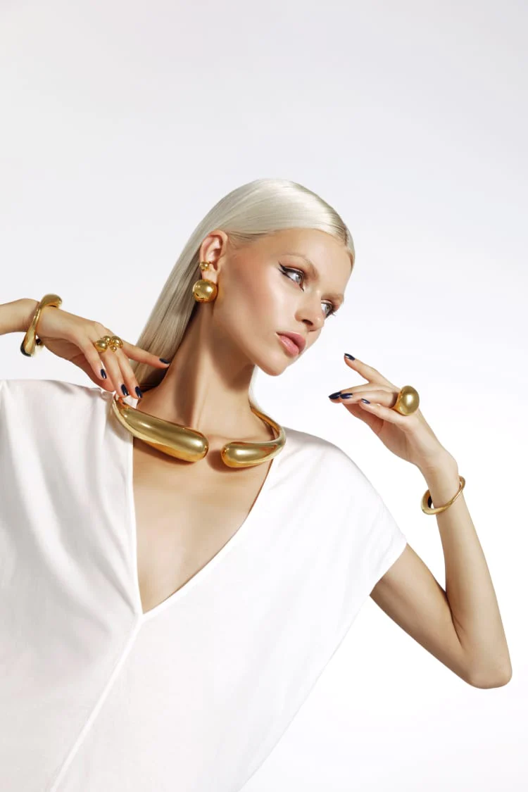 Gold Large Torque Necklace - Image 3