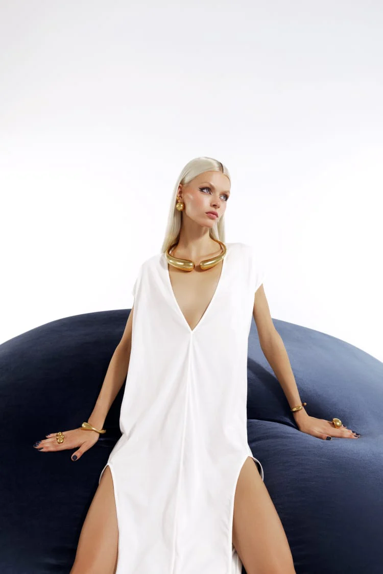 Gold Large Torque Necklace - Image 5