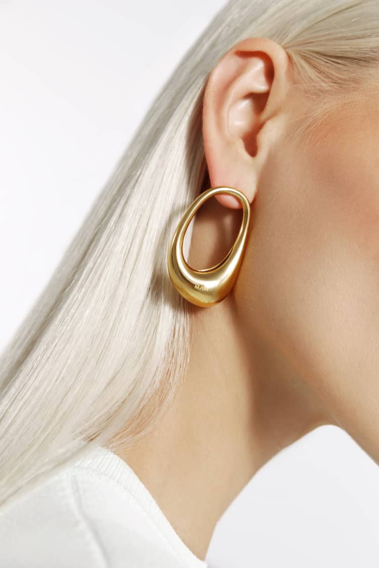 Large Gold Hoop Earrings - Image 3