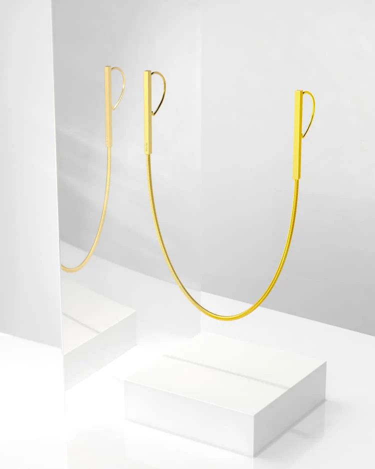 Gold Long Chain Ear Cuff - Image 5