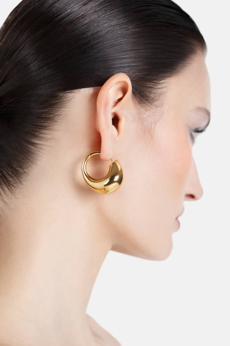 Organic Drop Earrings in Gold - Image 3