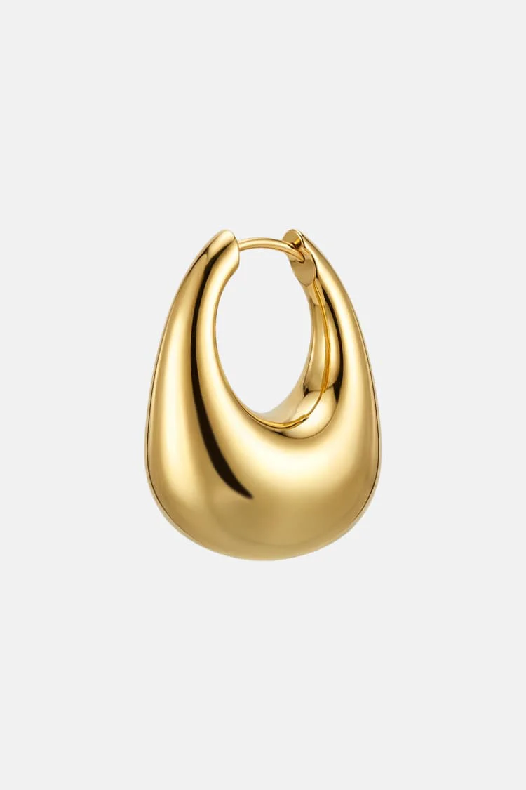 Organic Hoop Earrings in Gold - Image 4