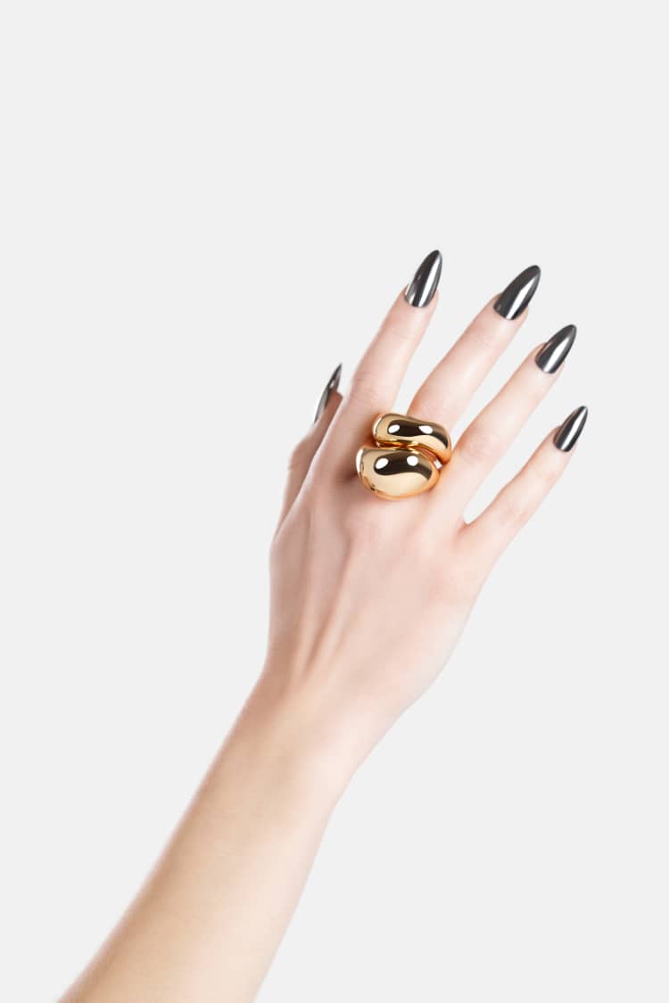 Organic Ring Set in Gold - Image 3