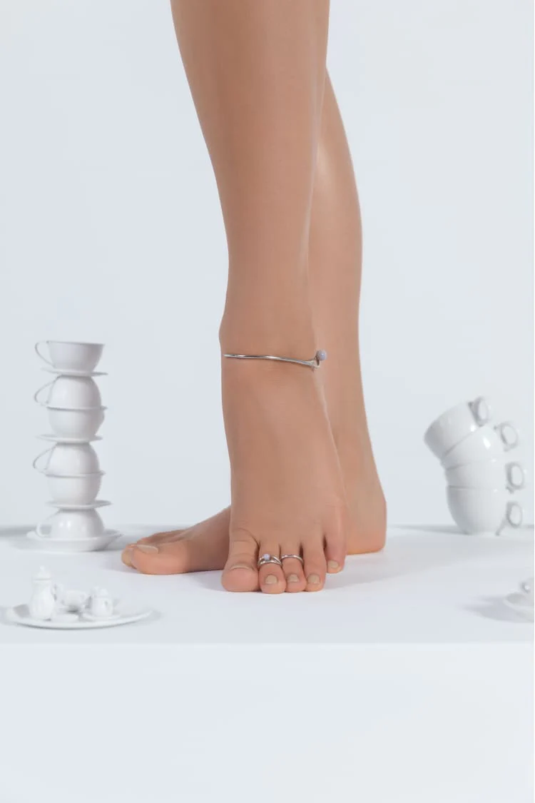 Silver Pearl Anklet - Image 3
