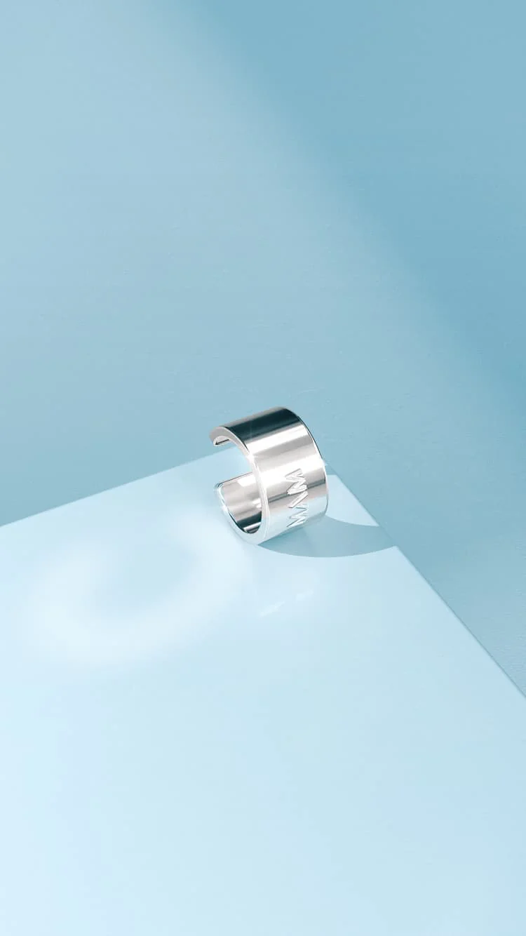 Silver Round Ear Cuff - Image 3