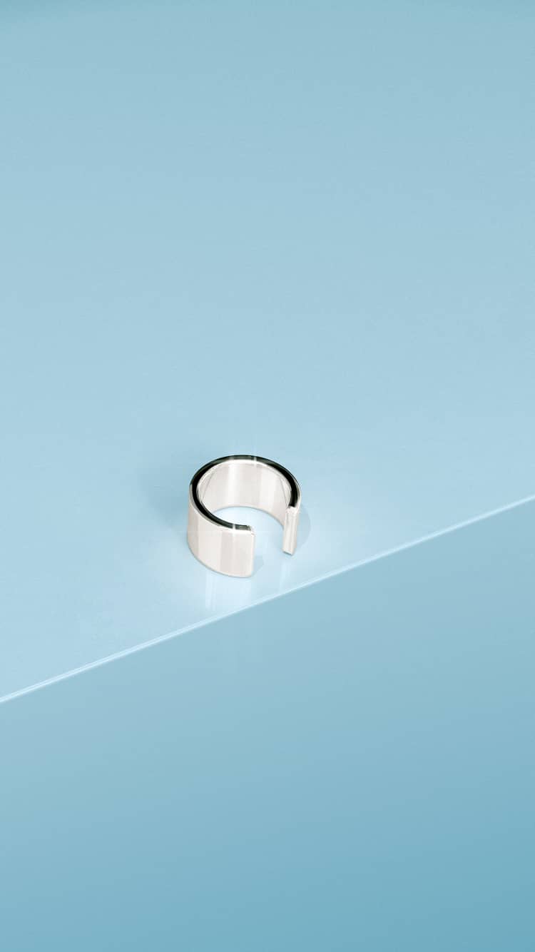 Silver Round Ear Cuff - Image 4