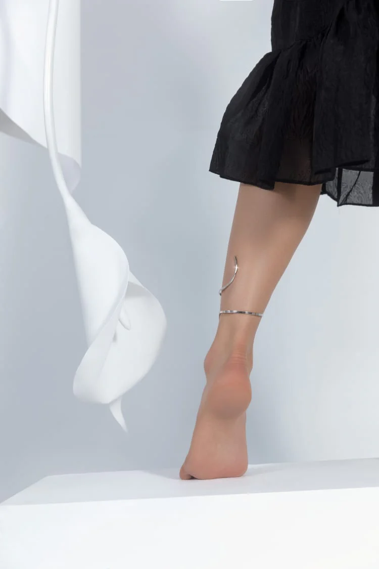 Silver Spiral Ankle Bracelet - Image 3