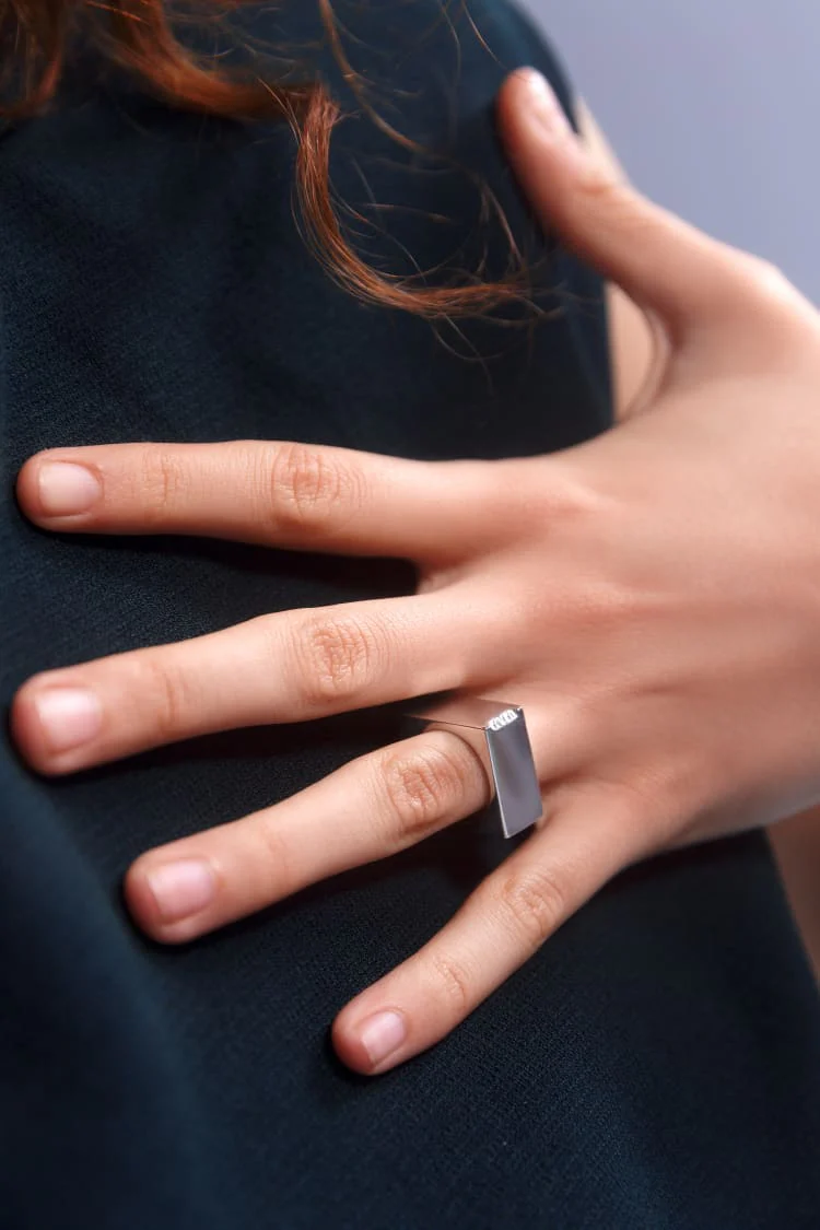 Silver Square Ring - Image 5