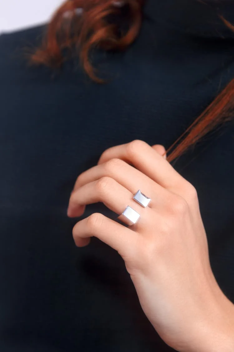 Silver Square Ring - Image 6