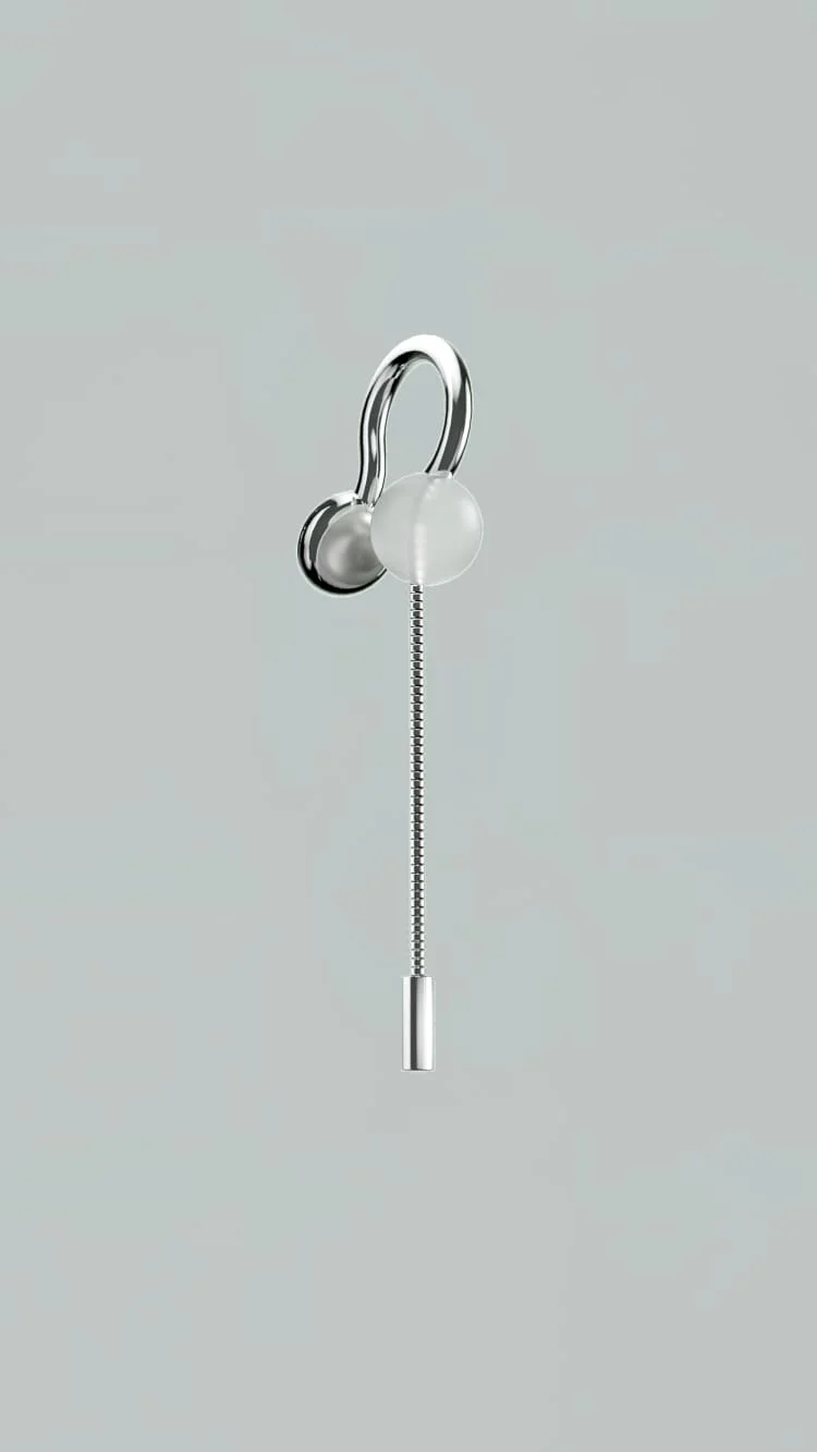 Silver Lip Cuff with Chain - Image 5