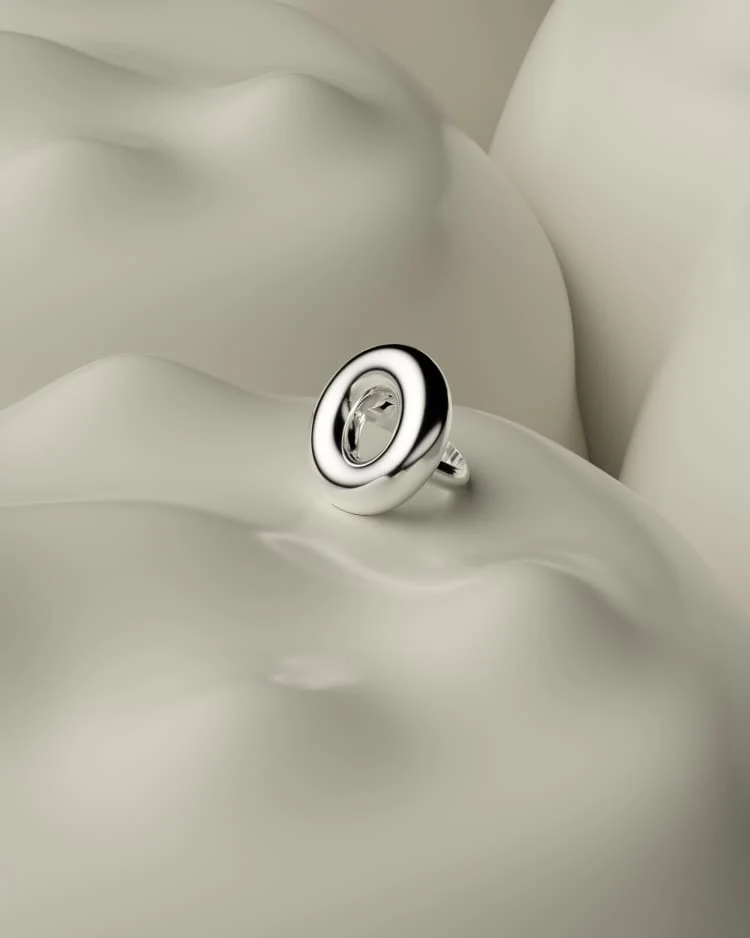 Silver Donut Ring - Image 4
