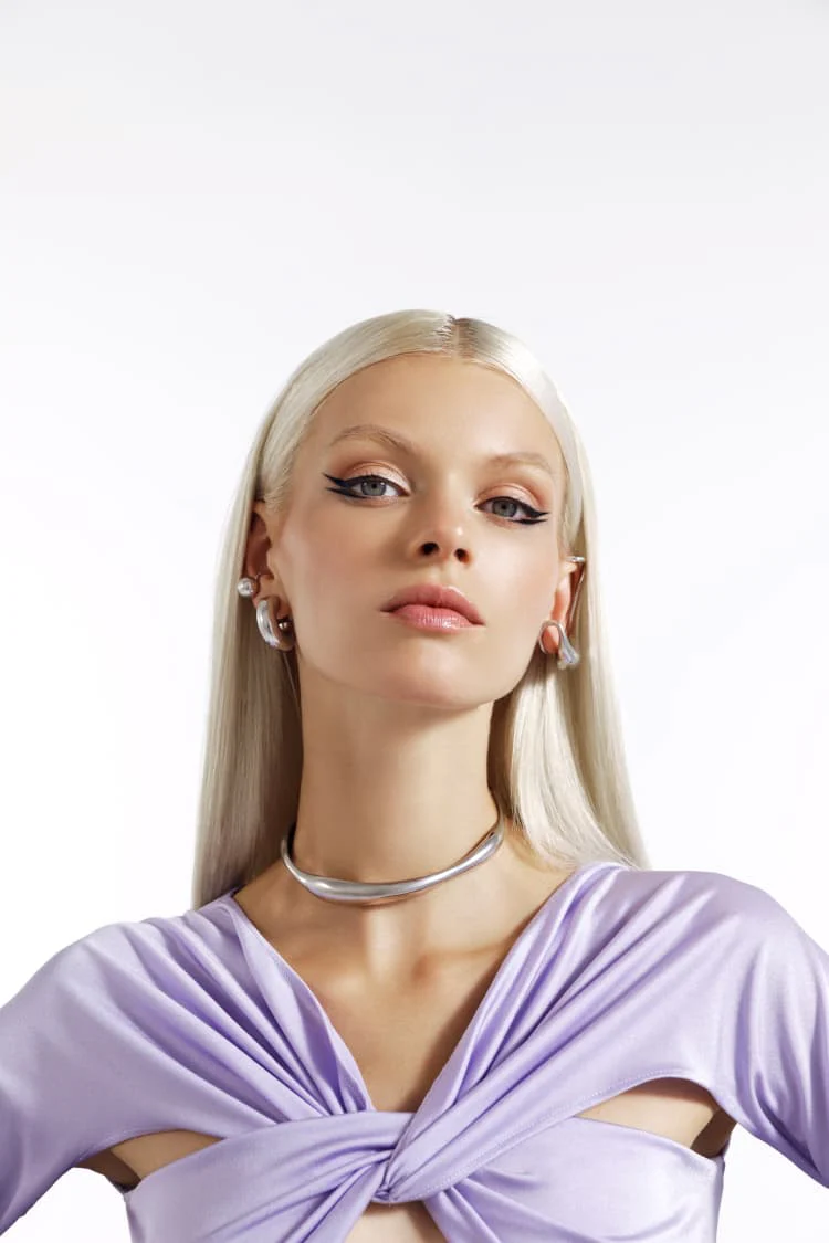 Silver Twisted Choker Necklace - Image 5